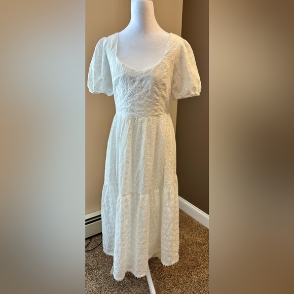 Lost + Wander White Middle of Nowhere Tiered Midi Sundress - Picture 9 of 15